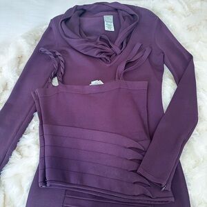 Authentic Herve Leger Deep Purple Knit Top, x2 n skirt- limited edition